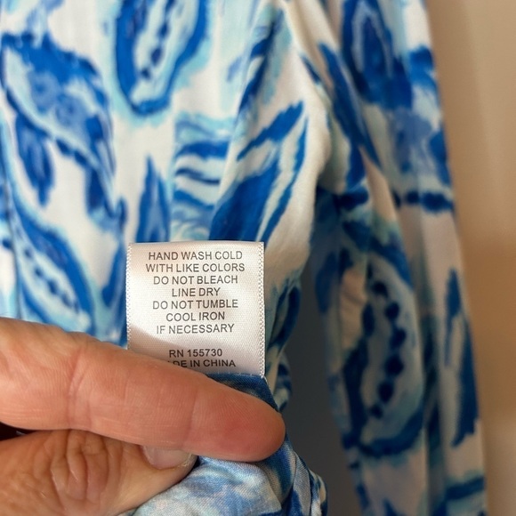 Rose + Olive Women's Blue Button Shirt Fashion Art to Wear Lightweight - Picture 9 of 9